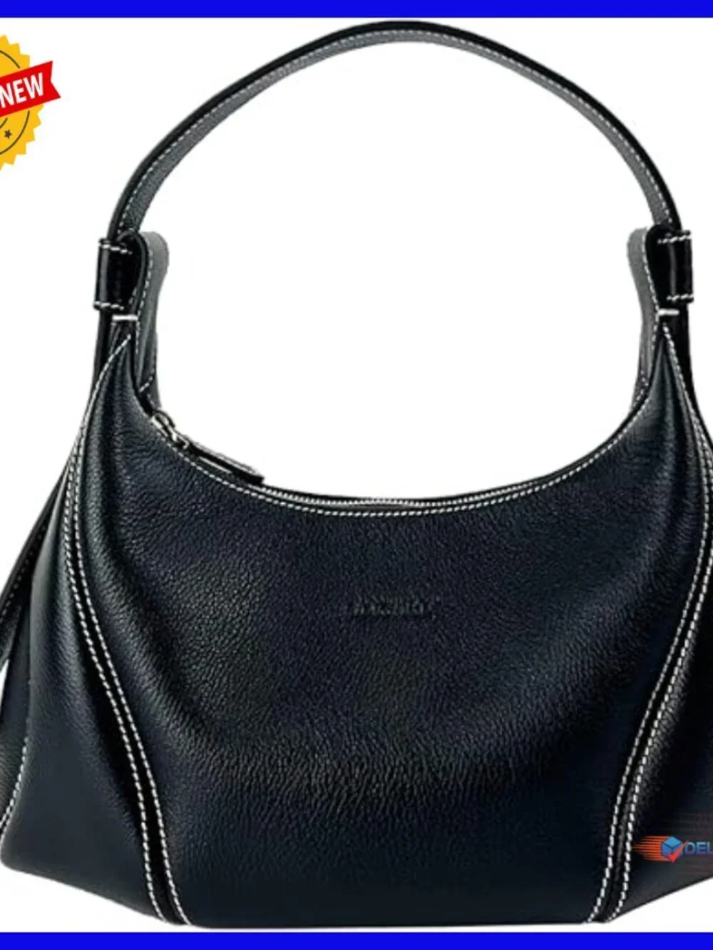 Top Grain Leather Hobo Bag RFID Blocking Adjustable Strap Crescent Shoulder